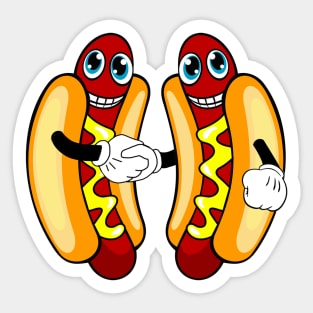 Hot Dogs And Handshakes Sticker